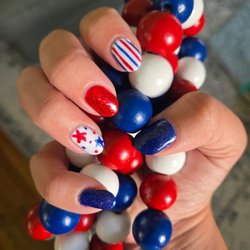 Hand painted July 4th gel mani