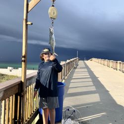 Bass Pro Shop - Spanish mackerel  were bitting and the bad weather