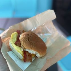 Bad Ass Coffee of Hawaii - Bacon, egg cheddar sandwhich