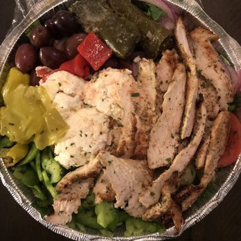 Greek Unique - Greek salad with a side of chicken - Greek Near Me - Ashburn, Virginia Greek Unique - Greek salad with a side of chicken - Greek Near Me - Ashburn, Virginia