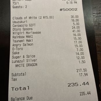O-Ku - Notice the carpaccio "gift" they charged $5 for it. - Sushi Bars Near Me - Raleigh, North Carolina O-Ku - Notice the carpaccio "gift" they charged $5 for it. - Sushi Bars Near Me - Raleigh, North Carolina