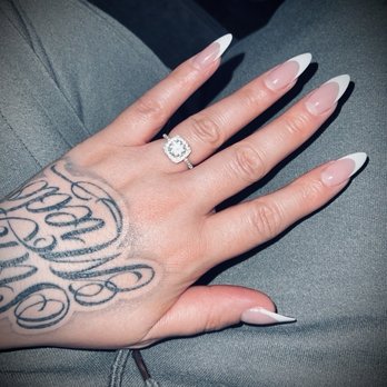 A Plus Nails - Almond French Tip - Nail Salons Near Me - Canoga Park, California