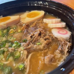 Beef Ramen with miso soup Beef Ramen with miso soup