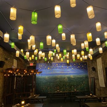 Chiangmai Diner - lanterns hanging from the ceiling - Thai Near Me - Brooklyn, New York