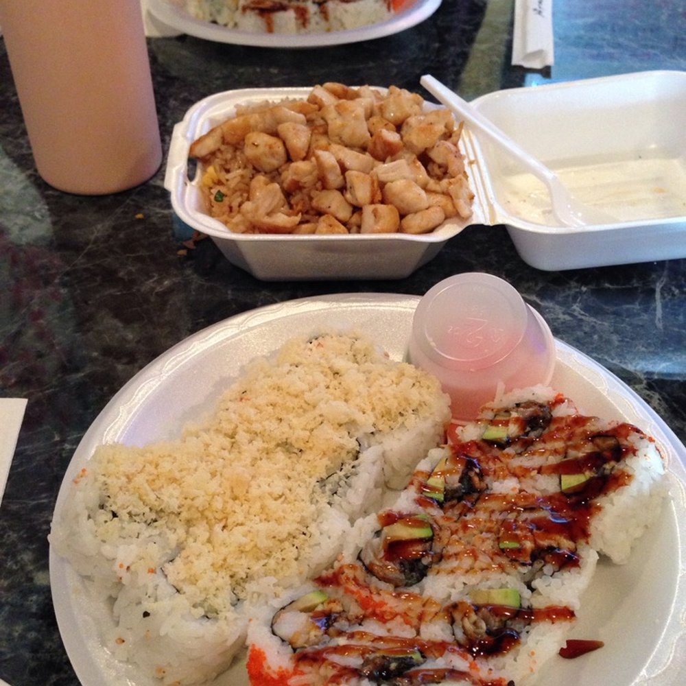 Tokyo Grill - Ben roll and Snow Crab roll (nearest) small chicken fried rice, and California roll and Shrimp Tempura roll (furthest) - Japanese Near Me - Memphis, Tennessee Tokyo Grill - Ben roll and Snow Crab roll (nearest) small chicken fried rice, and California roll and Shrimp Tempura roll (furthest) - Japanese Near Me - Memphis, Tennessee