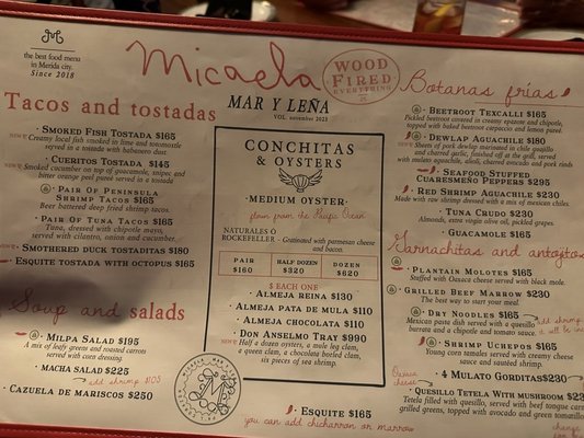 Menu photo 2 Micaela Mar & Leña Mérida, YUC Menu photo 2 Micaela Mar & Leña Mérida, YUC