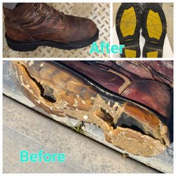 Rosedale Boot Repair - Before & after! Boot sole restoration. $90.00.... Worth It!