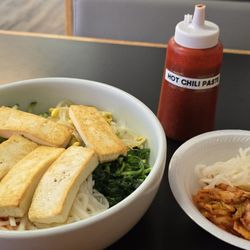 Korean House - Vegan Bi Bim Bap made by request (no meat, no egg, extra tofu) There is no fish sauce in their kimchi.
