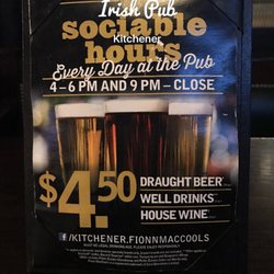 Fionn MacCool's Irish Pub - Yah!  Social hours!  Missed it on both sides!