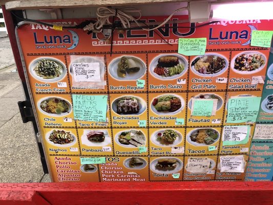 Menu photo 1 Taqueria Luna Portland, OR