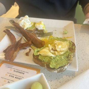 Cracked & Crepe - Two large pieces of avocado toast & the bacon was super crispy! Also loved the fruit, it was super fresh and not all melon! - Breakfast & Brunch Near Me - Frisco, Texas Cracked & Crepe - Two large pieces of avocado toast & the bacon was super crispy! Also loved the fruit, it was super fresh and not all melon! - Breakfast & Brunch Near Me - Frisco, Texas