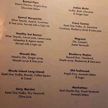 Roseland's Atlas - Cocktail menu - Italian Near Me - Buffalo, New York