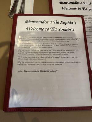 Menu photo 2 Tia Sophia's Santa Fe, NM