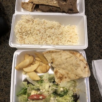 Jerusalem Grill - Mixed gyro platter (chicken and beef/lamb). - Mediterranean Near Me - San Antonio, Texas Jerusalem Grill - Mixed gyro platter (chicken and beef/lamb). - Mediterranean Near Me - San Antonio, Texas