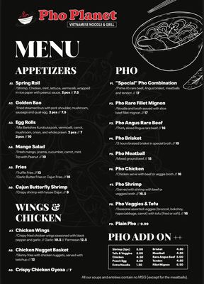 Menu photo 7 Pho Planet Upland, CA