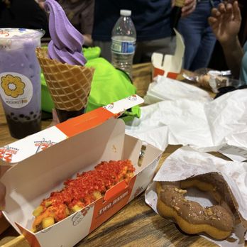 Asia Times Square - Korean corn dog from "Two Hands corn dogs" at indoor food court - Shopping Centers Near Me - Grand Prairie, Texas