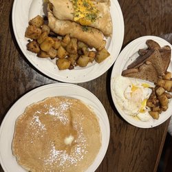 Eggy cheese crepes, pancakes, eggs