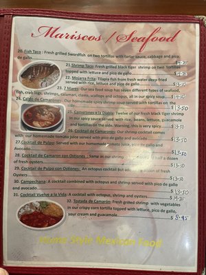 Menu photo 5 Altamiranos Goleta, CA