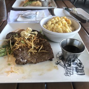 Guy Fieri's Branson Kitchen + Bar - Steak with the Mac and cheese.  We both preferred the potatoes over the Mac and cheese. - Bars Near Me - Branson, Missouri