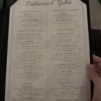 Tratoria Di Gulio - Menu - January 2024 - Italian Near Me - Puerto Morelos, ROO Tratoria Di Gulio - Menu - January 2024 - Italian Near Me - Puerto Morelos, ROO
