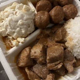 Mix plate - Pork Adobo and Teri Meatball
