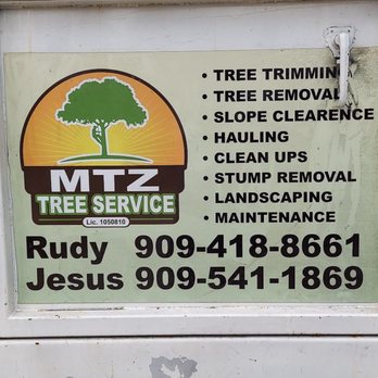 Mtz Tree Service - a sign for a tree service - Tree Services Near Me