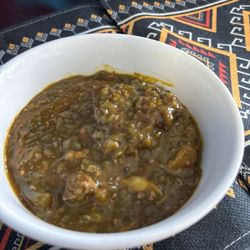 This is supposed to be the okra soup but I am not sure if this is what it actually is because it looked like something else on the menu