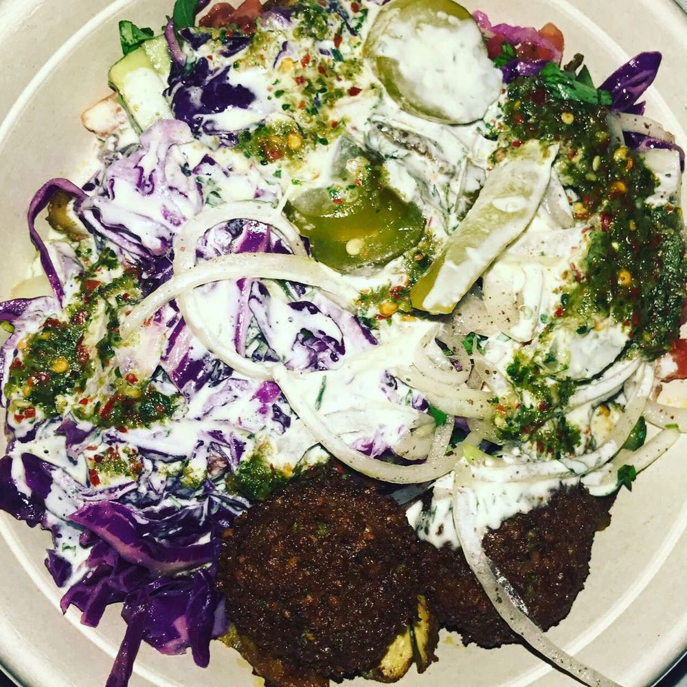 Naf Naf Grill - Chicken Shawarma rice bowl with falafel. AMAZING - Middle Eastern Near Me - Glenview, Illinois Naf Naf Grill - Chicken Shawarma rice bowl with falafel. AMAZING - Middle Eastern Near Me - Glenview, Illinois