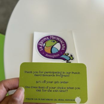 La Divina Michoacana - Rewards card - Ice Cream & Frozen Yogurt Near Me - Norman, Oklahoma