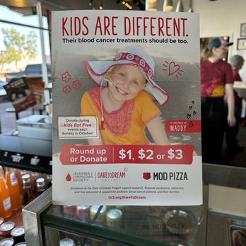 MOD Pizza - Kids Eat Free every Sunday in October with Purchase of Adult Pizza or Salad! *Donate your Savings for Kids Leukemia & Lymphoma! - Pizza Near Me - Phoenix, Arizona