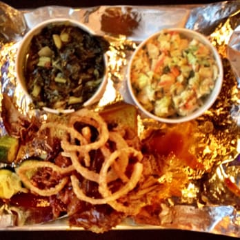 Bell's BBQ - Southern Greens, pickled slaw, pulled pork w/crispy fried onions~ - Barbeque Near Me - Henderson, Nevada