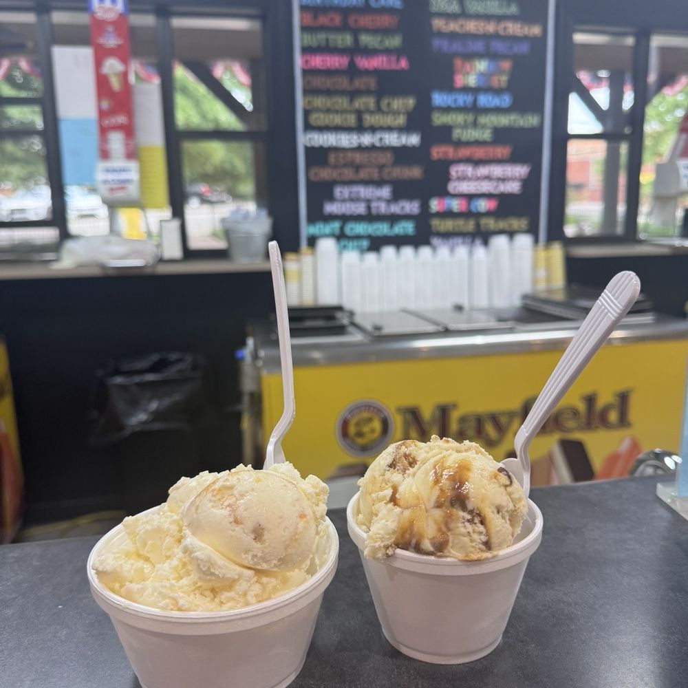 Mayfield Dairy Farms - The pecan delight and peach ice cream were both delicious - Ice Cream & Frozen Yogurt Near Me - Athens, Tennessee Mayfield Dairy Farms - The pecan delight and peach ice cream were both delicious - Ice Cream & Frozen Yogurt Near Me - Athens, Tennessee
