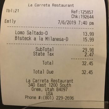 La Carreta Peruvian Restaurant - Peruvian Near Me - Orem, Utah