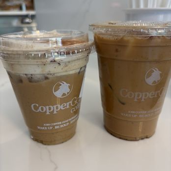 Copper Goat Coffee - Tiramisu latte small and maple bourbon vanilla latte regular - Coffee & Tea Near Me - Riverside, California