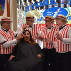 A Cut Above Barber Shop - Twisted Mustache Barber Shop Quartet Cutting Martina's Hair Ah-Oh...