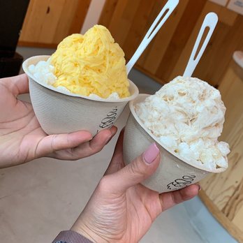 Powder - mango + mochi (left). horchata + mochi (right) - Desserts Near Me - San Francisco, California Powder - mango + mochi (left). horchata + mochi (right) - Desserts Near Me - San Francisco, California