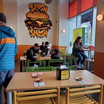 Smish Smash - Seating inside Saluhall - Burgers Near Me - San Francisco, California Smish Smash - Seating inside Saluhall - Burgers Near Me - San Francisco, California