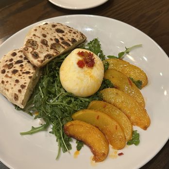 Mioposto - Seasonal Burrata (roasted peaches) - Pizza Near Me - Mercer Island, Washington Mioposto - Seasonal Burrata (roasted peaches) - Pizza Near Me - Mercer Island, Washington