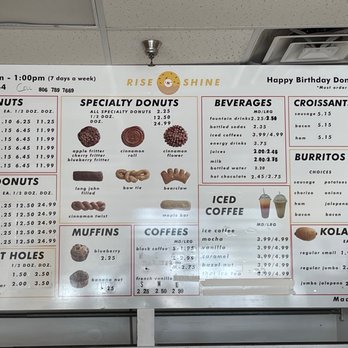 Rise N Shine Donuts - Menus - Donuts Near Me - Lubbock, Texas Rise N Shine Donuts - Menus - Donuts Near Me - Lubbock, Texas