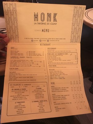 Menu photo 1 MONK la Taverne de Cluny Paris, 75 Menu photo 1 MONK la Taverne de Cluny Paris, 75