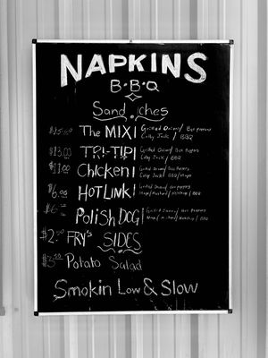 Menu photo 2 Napkins BBQ Traver, CA Menu photo 2 Napkins BBQ Traver, CA