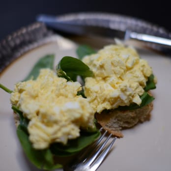 Linda's Luncheonette - Open-faced egg salad slider (catering) - Food Trucks Near Me Linda's Luncheonette - Open-faced egg salad slider (catering) - Food Trucks Near Me