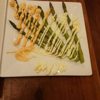 Barcelona Tapas - Asapagus with Aioli and brava sauce - Tapas/Small Plates Near Me - New Orleans, Louisiana Barcelona Tapas - Asapagus with Aioli and brava sauce - Tapas/Small Plates Near Me - New Orleans, Louisiana