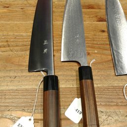 10 inch Akifusa and 8 inch Damascus Asai chef's knives 10 inch Akifusa and 8 inch Damascus Asai chef's knives