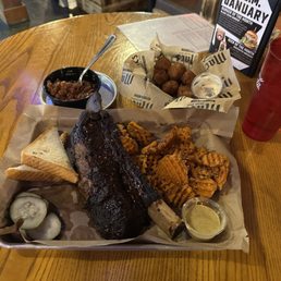 Beef Rib, Sweet Potato Fries Side, BBQ Beans Side, Hushpuppies Beef Rib, Sweet Potato Fries Side, BBQ Beans Side, Hushpuppies