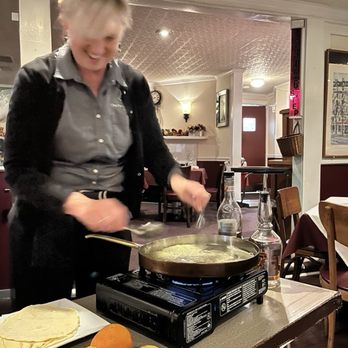 Chez Pierre Restaurant - Orange squeezed into the crepe - French Near Me - Wilton, New York
