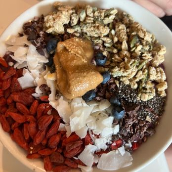 Healthy Being Cafe & Juicery - Sunshine Superfood Acai Bowl - add peanut butter So good - Juice Bars & Smoothies Near Me - Jackson, Wyoming Healthy Being Cafe & Juicery - Sunshine Superfood Acai Bowl - add peanut butter So good - Juice Bars & Smoothies Near Me - Jackson, Wyoming
