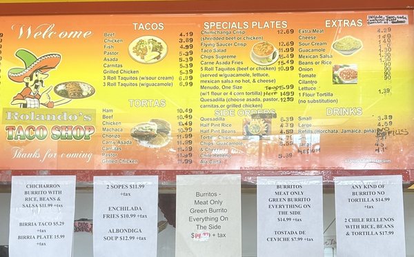 Menu photo 3 Rolando’s Taco Shop Riverside, CA