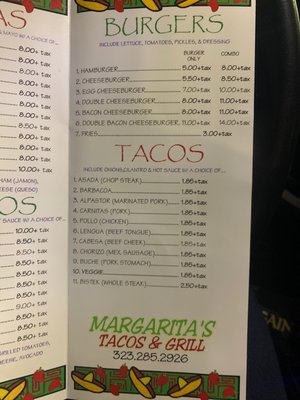 Menu photo 3 Margarita's Tacos & Grill Vernon, CA Menu photo 3 Margarita's Tacos & Grill Vernon, CA