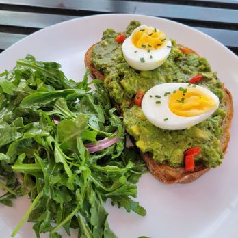 Eggspresso - Avocado toast with side salad - Breakfast & Brunch Near Me - Fullerton, California